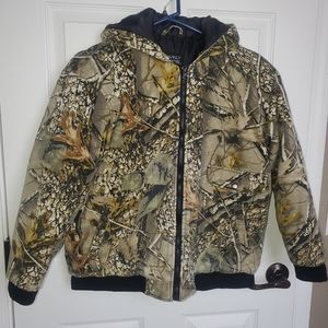 Kids Burly Camo Hooded Coat Large